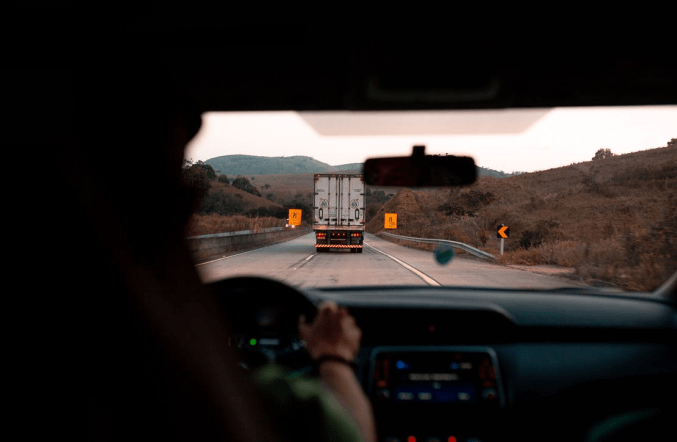 Person driving a vehicle